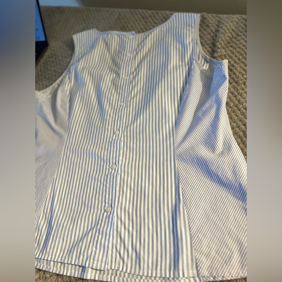 Tristan Blue and White Striped Tank Top - Picture 4 of 14